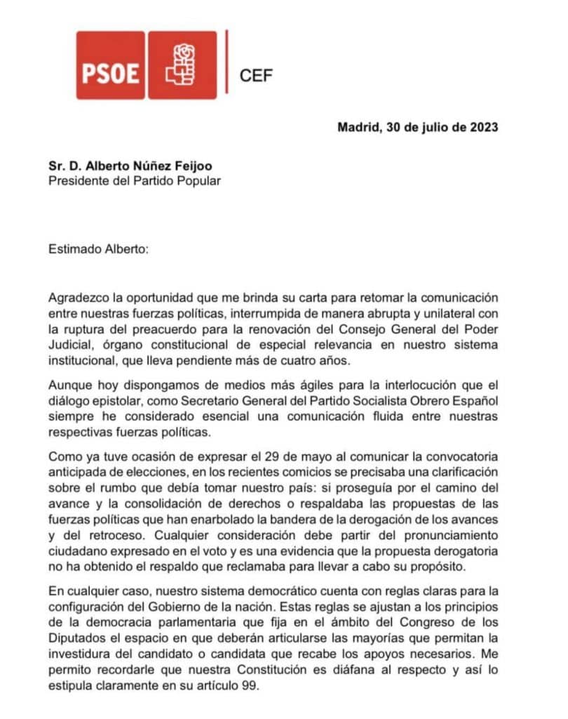 Cartas de PP-PSOE