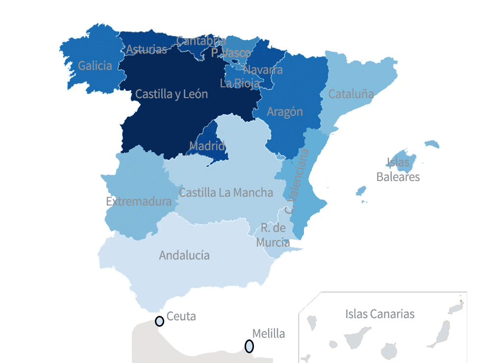 mapa de España de los informes PISA 2022-Los informes PISA 2022 y las desigualdades en las Comunidades Autónomas-Matemáticas
