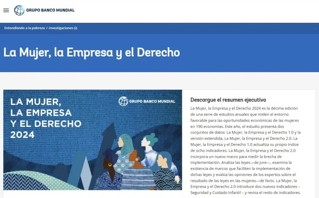 Elena Ramallo colabora en un estudio del Banco Mundial sobre la mujer. Página Web oficial del World Bank.