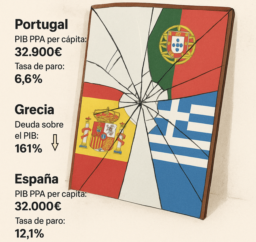 España miraba a Portugal y Grecia